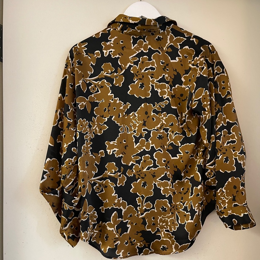 Zara Basic Button Down Print Blouse - image 2